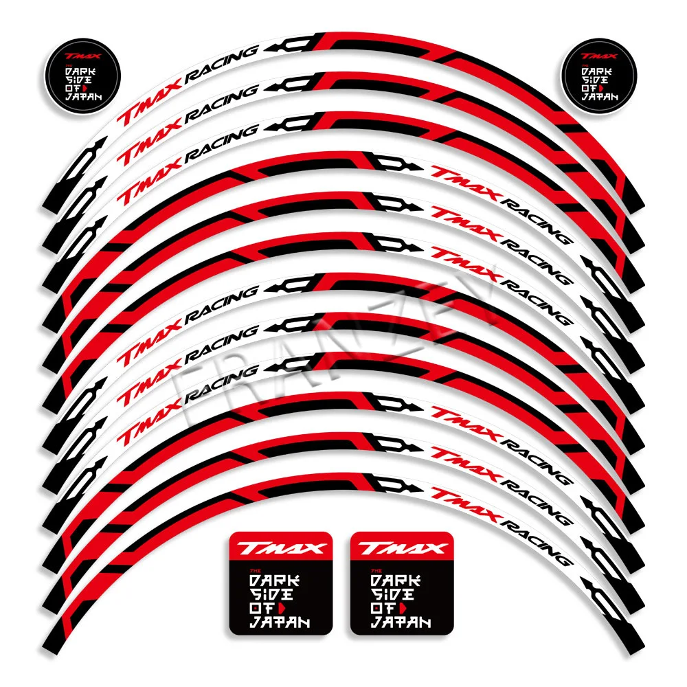 Pegatina reflectante para rueda de motocicleta YAMAHA Tmax500 530 560 tmax530, pegatina para llanta de Scooter, accesorios de cinta a rayas impermeables