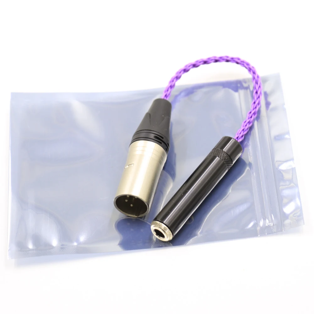 Nuevo Cable adaptador de Audio XLR macho equilibrado de 4 pines a 6,35mm 1/4 hembra, Cable adaptador de Audio Chapado en plata de cobre único, 6,35mm a XLR