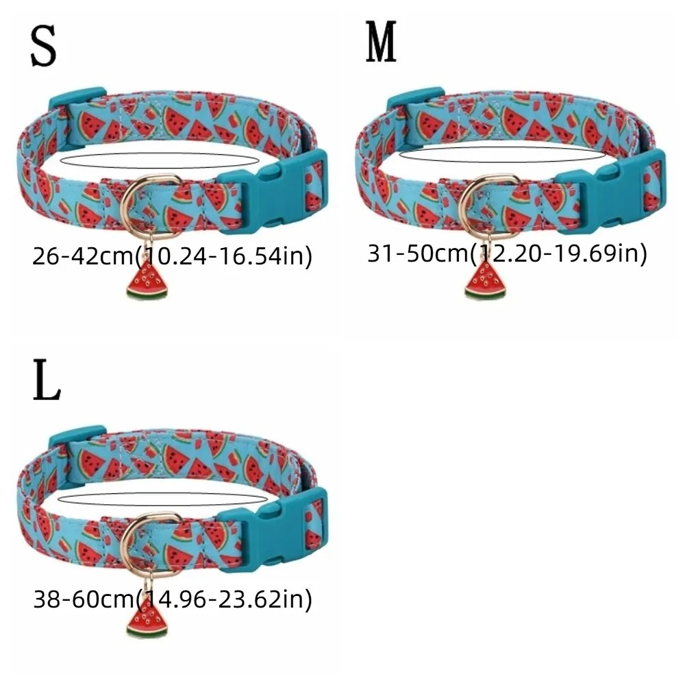 Kalung Anjing Motif Buah Stroberi, Dapat Disesuaikan, Lembut, Bahan Poliester, Nyaman, Untuk Anjing Kecil
