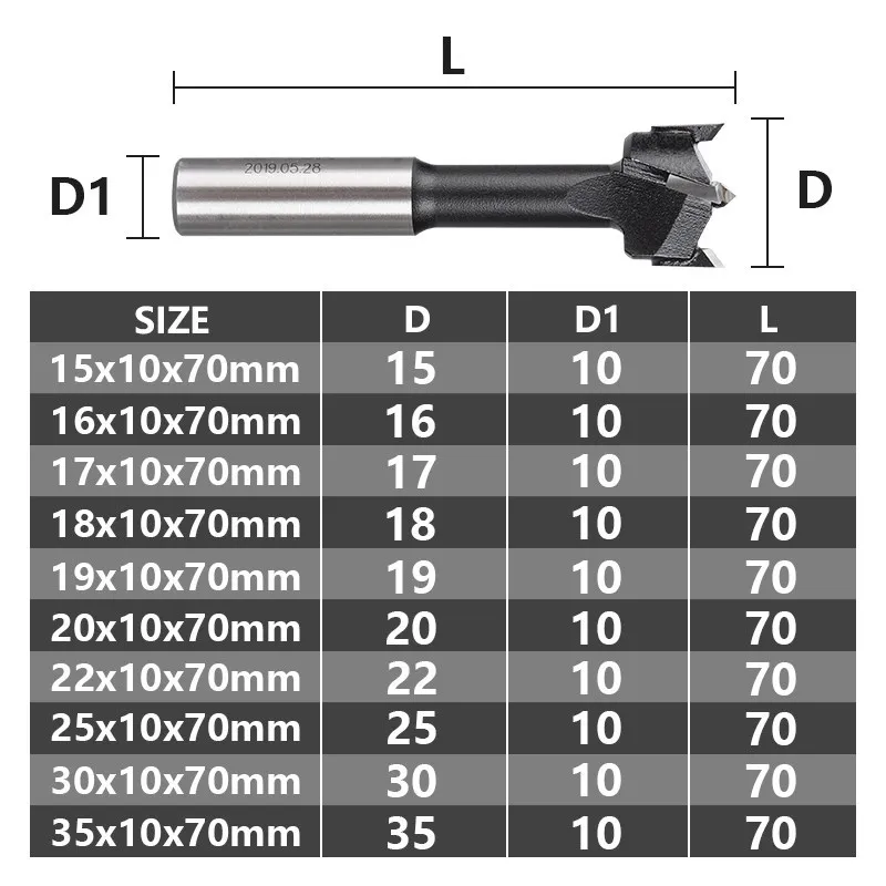 XCAN Hole Cutter 1pc 15-35mm 4 flauti Router Drill Bit punta di carotaggio a rotazione destra per alesatrice lavorazione del legno