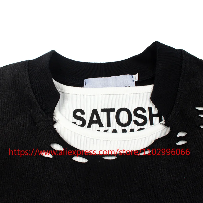 New Y2K Retro Satoshi Nakamoto Two-piece Set with Splashed Ink Print Top Autumn Oversized Men Street Long Sleeve T-shirt