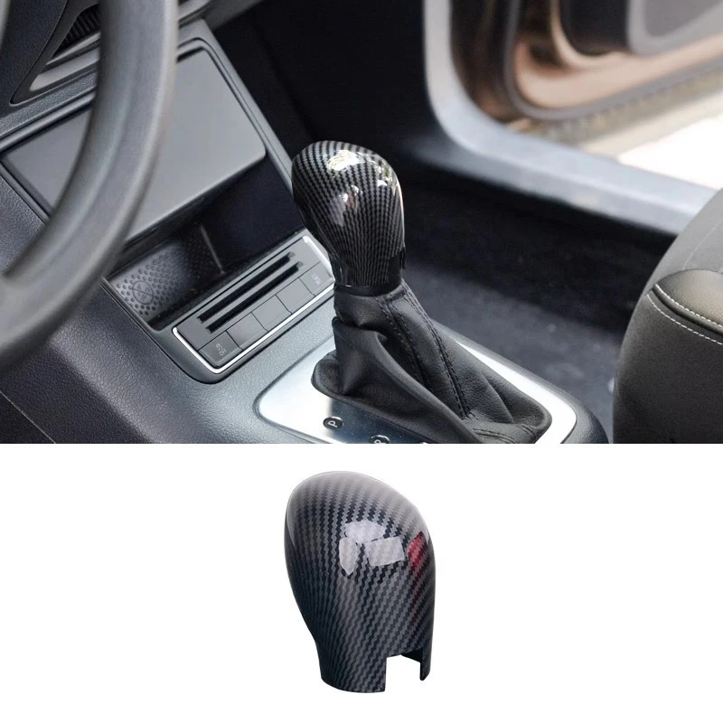 

1Pcs Carbon Fiber Gear Shift Knob Cover For Volkswagen Golf Magotan Passat Lamando Tiguan Car Interior Decorative Accessories