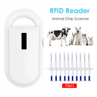 Rechargeable 134.2KHz Animal Microchip RFID Reader PT160 with 10/20 Pet Chip Injectors for Dog Cat Management