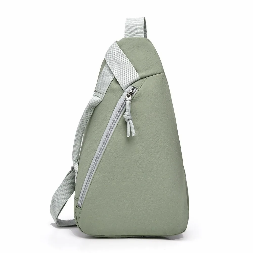 

Droplet Shaped Women Chest Bag Solid color Korean Style Sports Shoulder Bag Multifunctional Zipper Nylon Crossbody Bag Travel