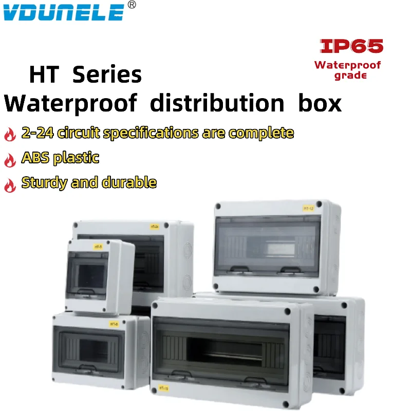 

IP65 Distribution Box for dc Breaker HT-2-24WAY PC /ABS Plastic Outdoor Electrical Junction Box Photovoltaic Comniner Enclosure