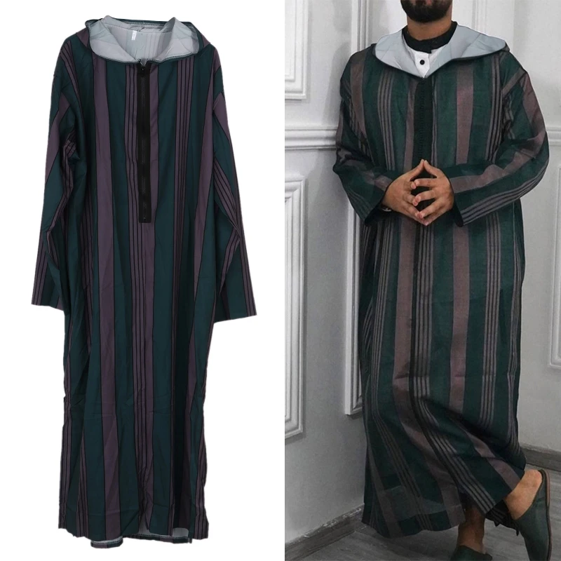 Moslim Mannen Lange Mouw Thobe Midden-oosten Saudi Arabische Kaftan Islamitische Abaya Jurk