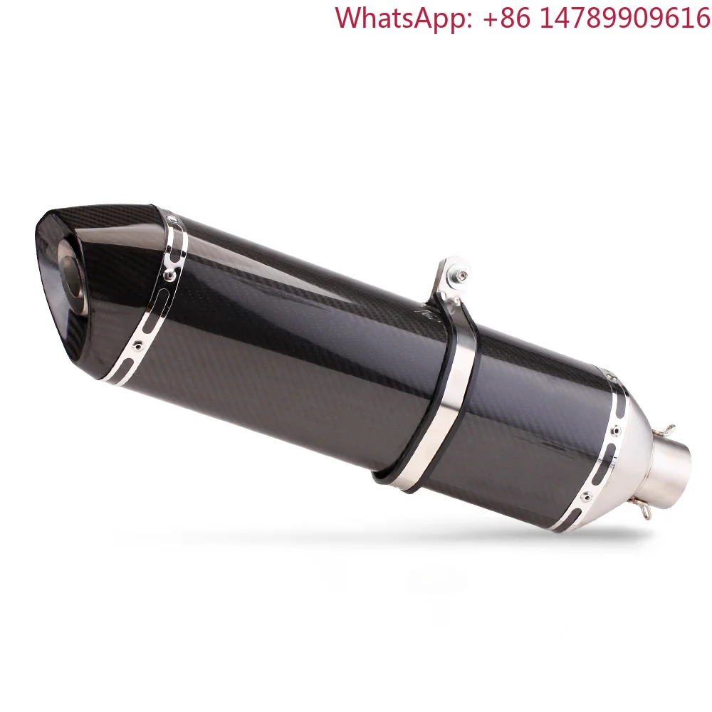 Motorcycle AccessoriesUniversal Motorcycle Exhaust Muffler, 51mm Double Outlet Escape Pipe With DB Killer, Moto For Street Bike