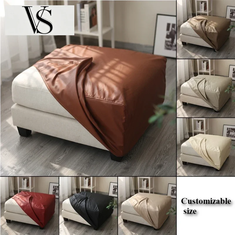 Cover Protector Furniture Anti-Scratch S/M/L Sofa Waterproof PU Leather Footstool Cover Technology Free Wash Seat Stool Dust