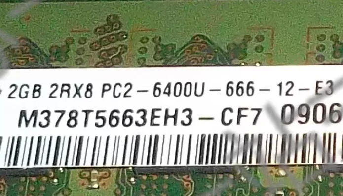 

For GB Original Samsung DIMM RAM 800 MHz PC2-6400U DDR2 M378T5663EH3-CF7 PC6400