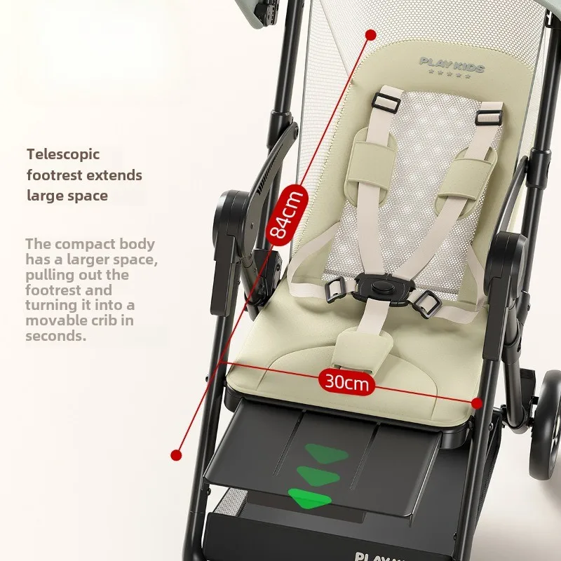 Poussette de Voyage Ultra Compacte et Légère pour Bébé, Chaise Poussette, Quatre Roues