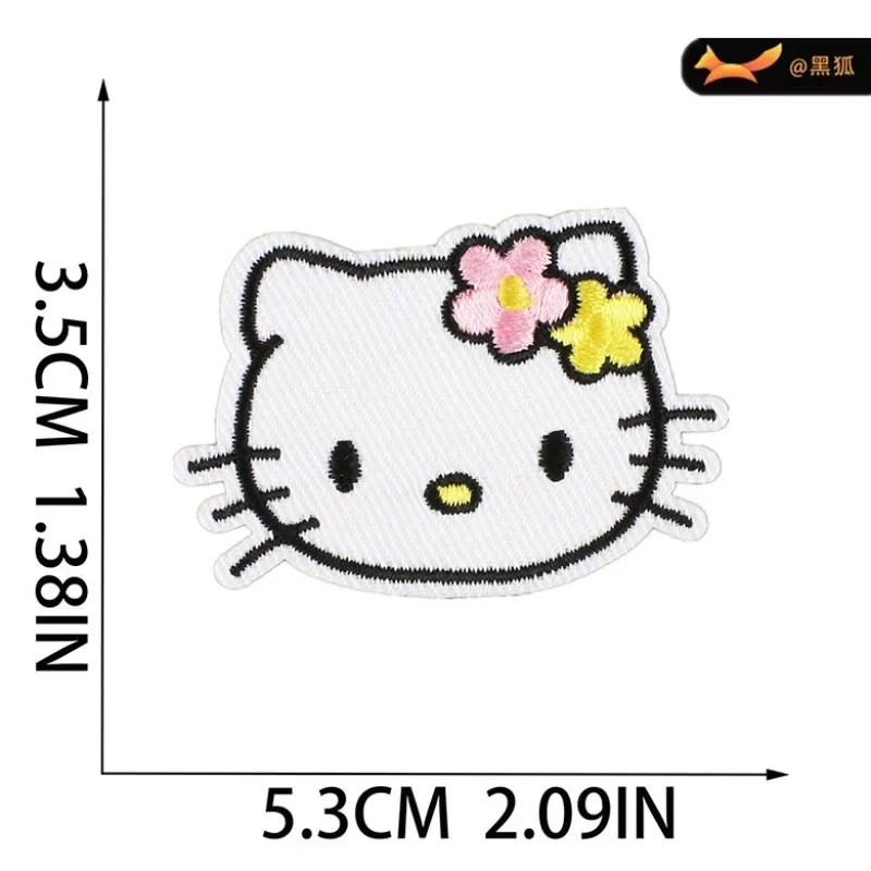 Anime Cartoon Sanrio figurka haftowane naszywki Hello Kitty Girls Boys Cartoon tkanina haftowana naklejka na odzież hurtowa