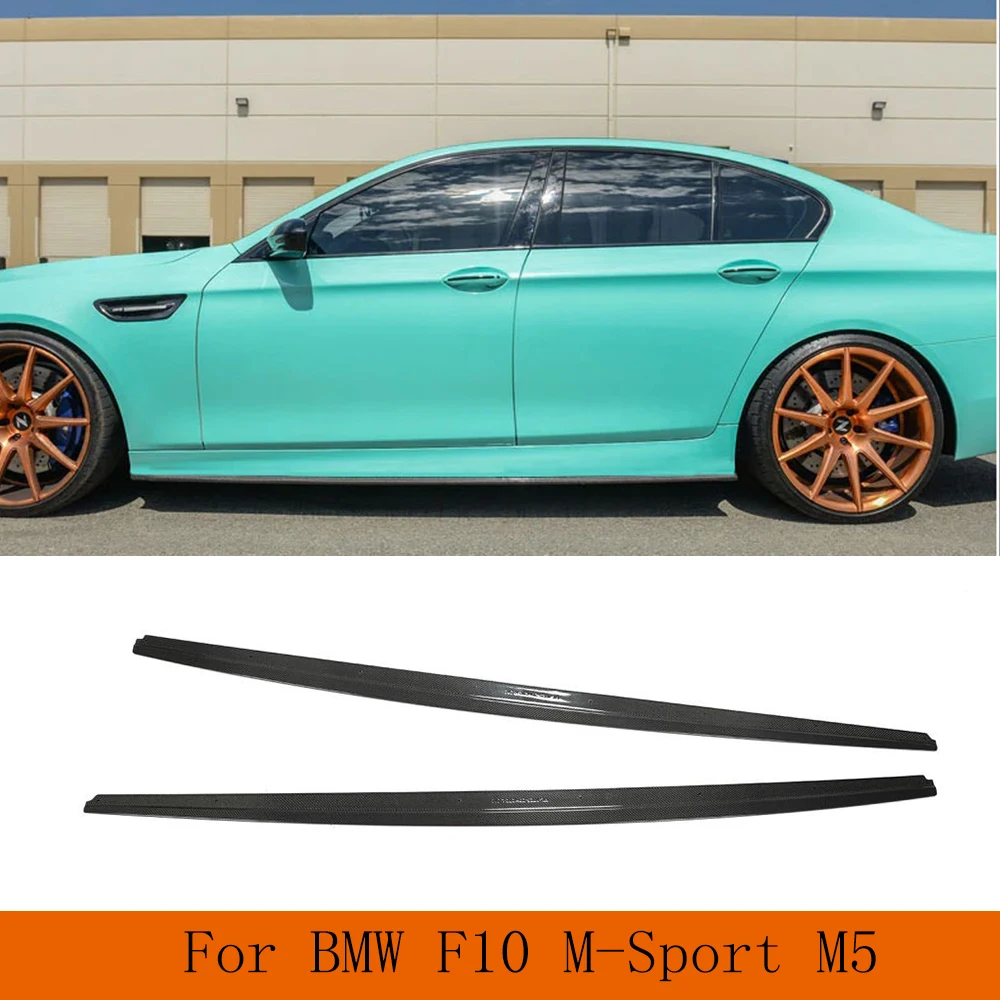 Car Side Skirt Extension Lip Spoiler for BMW F10 M-Sport M5 535i 528i  Base 2011-2016 Real Carbon Splitter Winglet Side Wing Lip