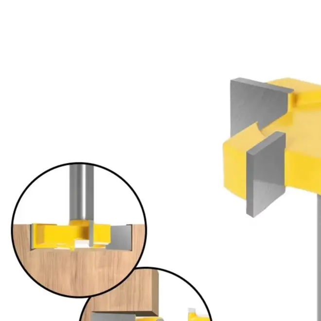 8mm Shank 4 For Edge T Slotting Router Bit Carbide Tipped Milling For Wood MDF Plywood Particle Board Surfacing Tool