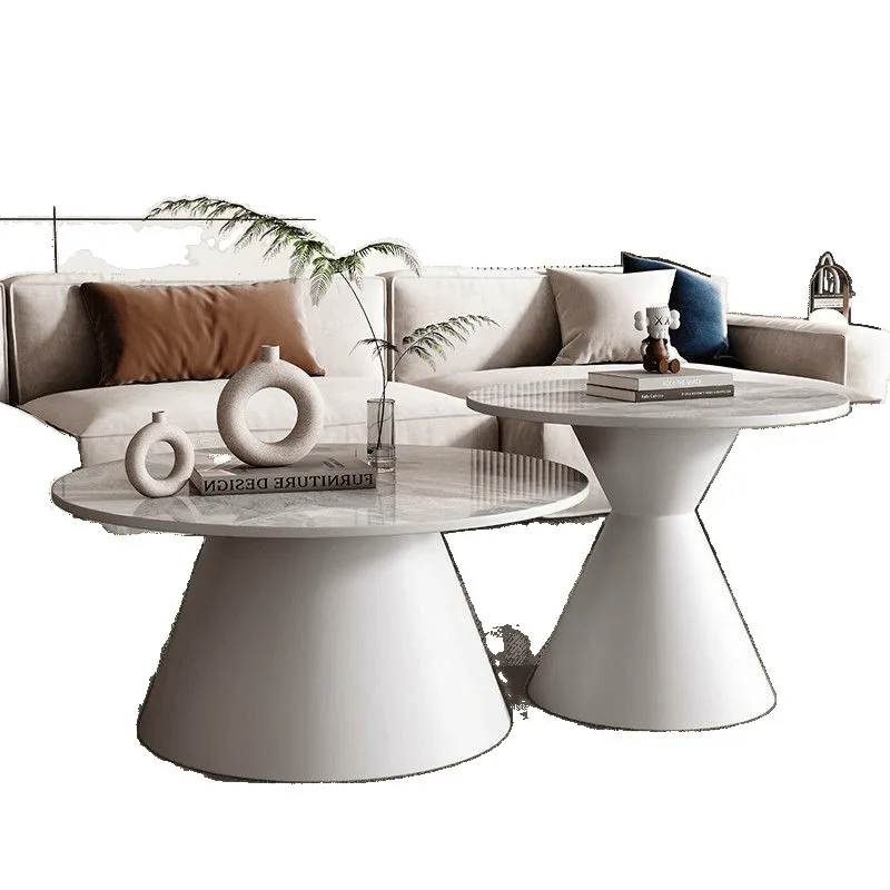 

Light luxury rock slab coffee table, minimalist living room, small apartment combination