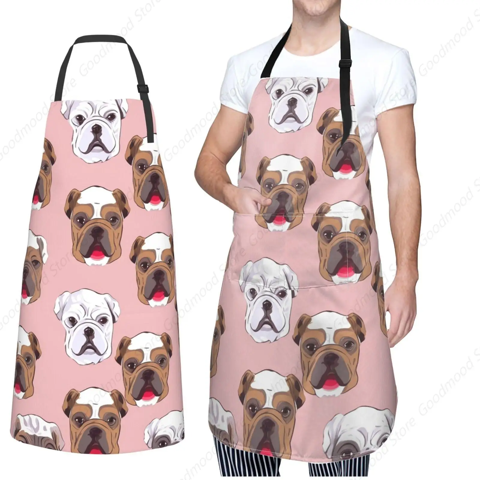 Colorful Ice Cream Seamless Pattern Apron Adjustable Neck Aprons For Men Women With Pockets Waterproof Aprons For Kitchen Home