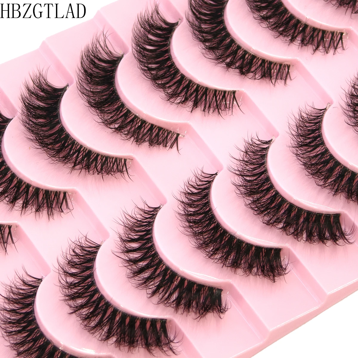 HBZGTLA 10paris 猫まつげふわふわミンクまつげナチュラルルックつけまつげ毎日のパーティーウェディング軽量再利用可能なメイクアップ