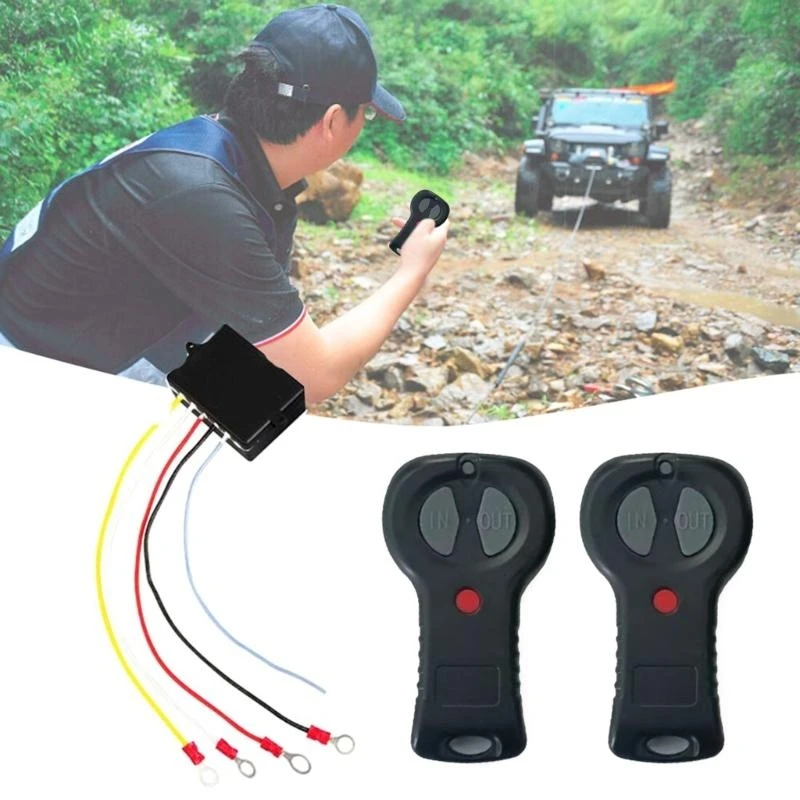 A2UC Electric Digital Wireless Winches Remote Control Recovery For SUV Winch 2pcs
