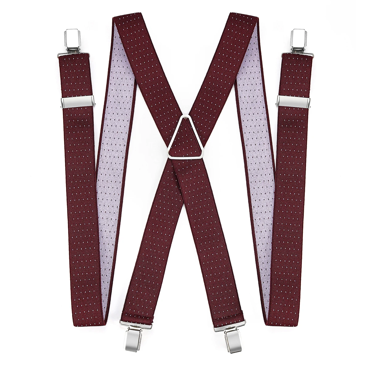 Men's Floral British-Style Elastic Suspenders with Four Clips for Dress Pants