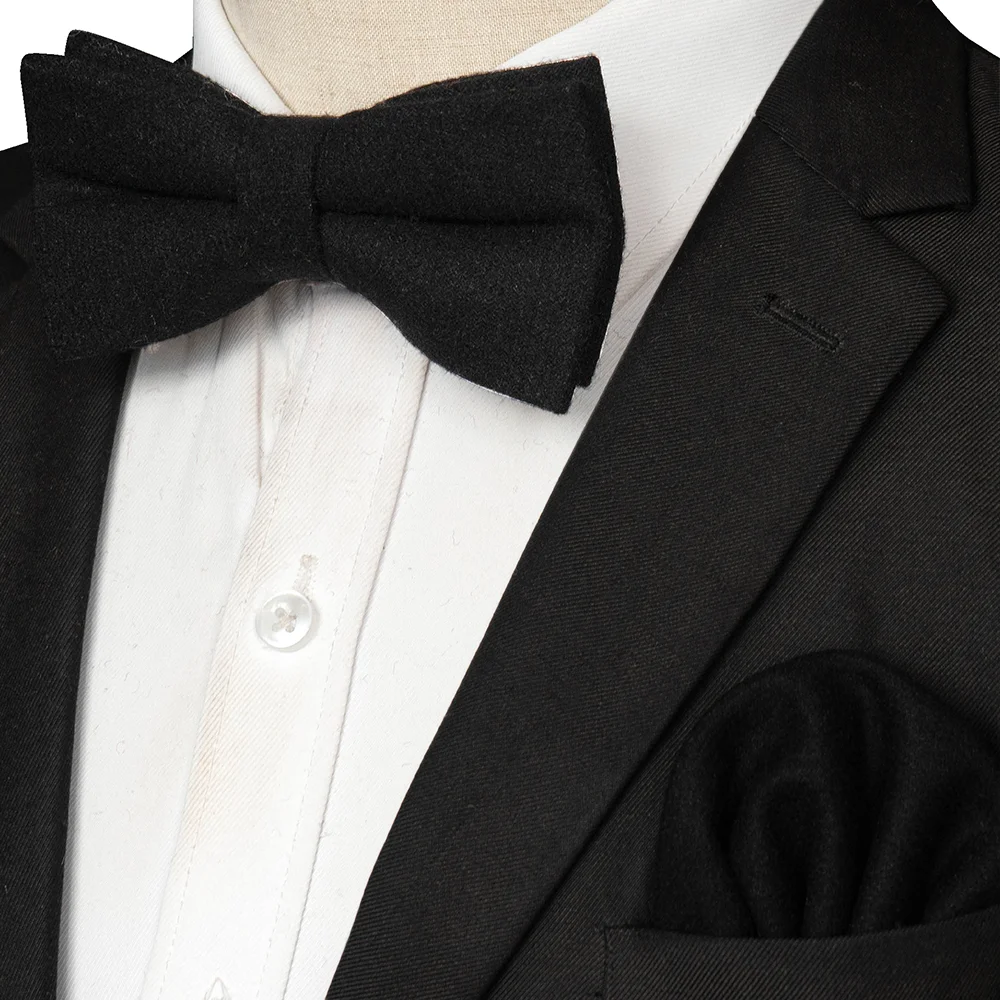 EASTEPIC Kaschmir-Krawatte, doppellagig, dick, Fliege für Herren, Einstecktuch-Set, Woll-Accessoire, warme Farbe, Hochzeitsgeschenk, Winterparty – Detail 13