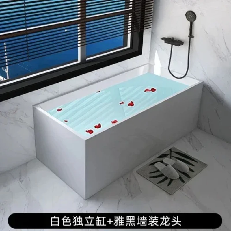 YY-  Acrylic Small Apartment Household Movable Independent Thin Edge Double Insulation Bathtub Basin