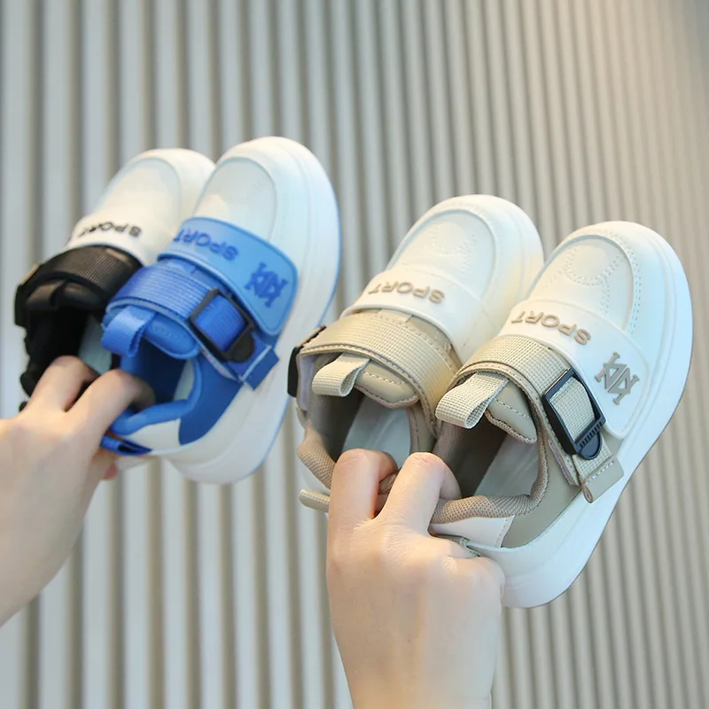

Fashionable Boys Girls Casual Shoes Children Non-slip Wear-resistant Sports Shoes Toddlers Outdoor Walking Shoes Kid with Velcro