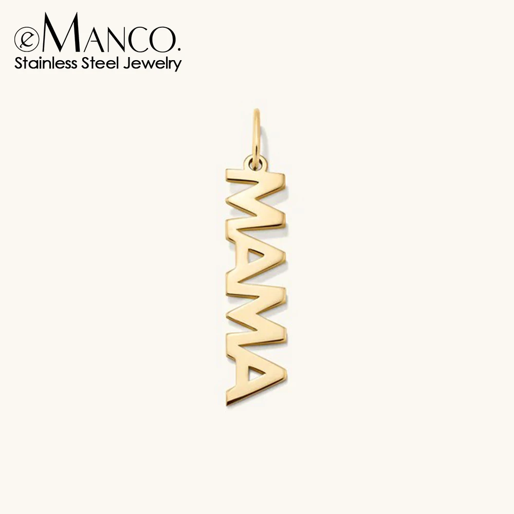 EMANCO MAMA LOVE Pendant Stainless Steel Letter Hang Ornament For DIY Mother's Day Nacklace Earrings Jewelry Making