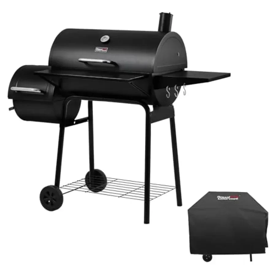 

CC1830SC Charcoal Grill Offset Smoker with Cover, 823 Square Inches, Black, Perfect for Backyard Cooking, Outdoor Camping