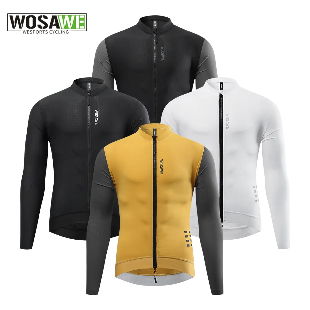 

WOSAWE Cycling Jersey Long Sleeve Men Pro Road Bike Long Shirt Summer Bicycle Jersey Breathable Cycling Maillot