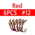 6 piezas, tamaño 12, rojo