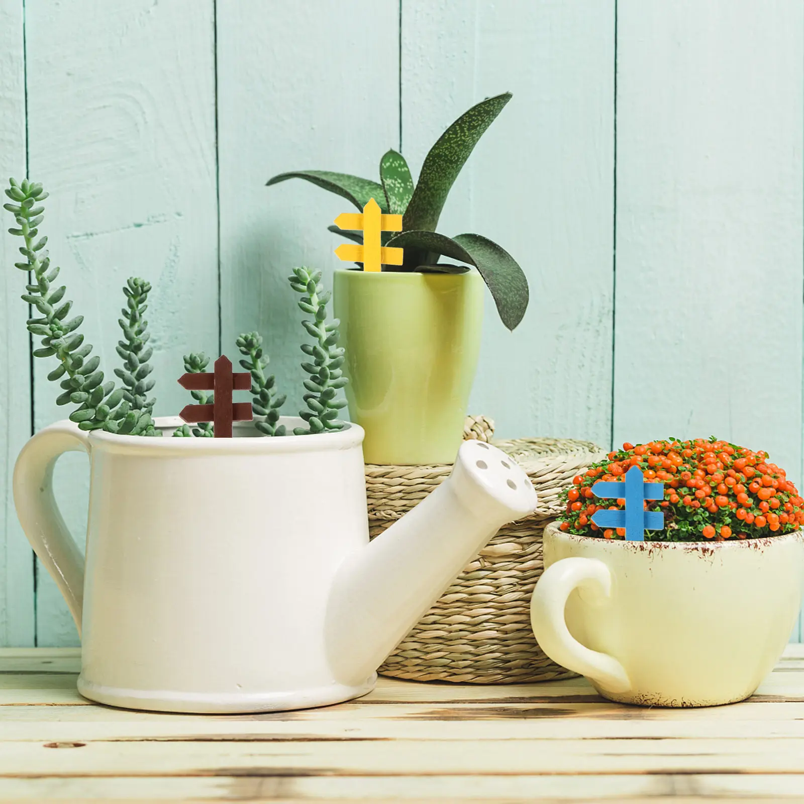 20Pcs Colorful Direction Signs Miniature Garden Adornments Plant Pot Ornaments Decorations Landscape Garden
