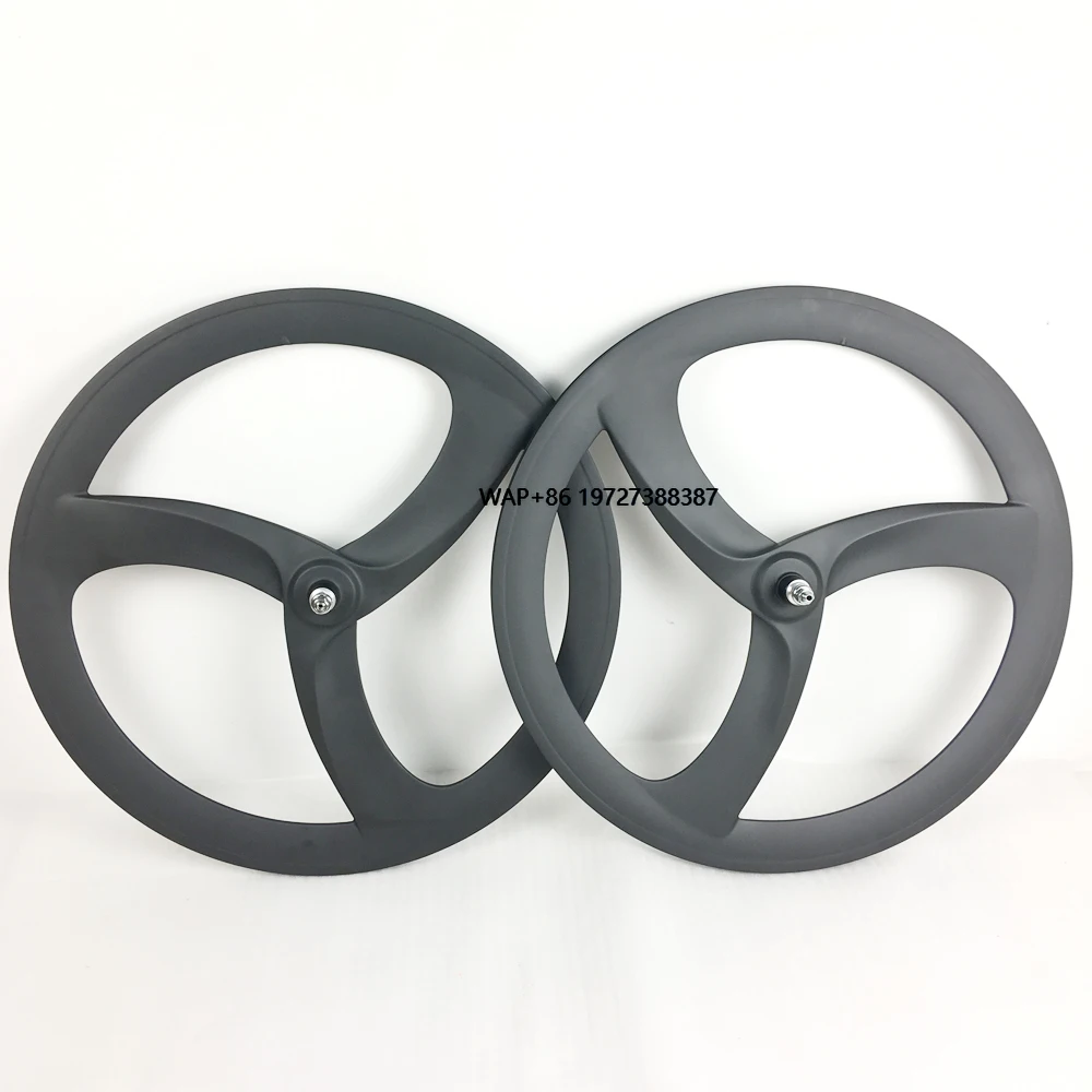 

700c Oem Carbon Tri-spoke Bicycle Rim Wheels for Road Time Trial Track Bike