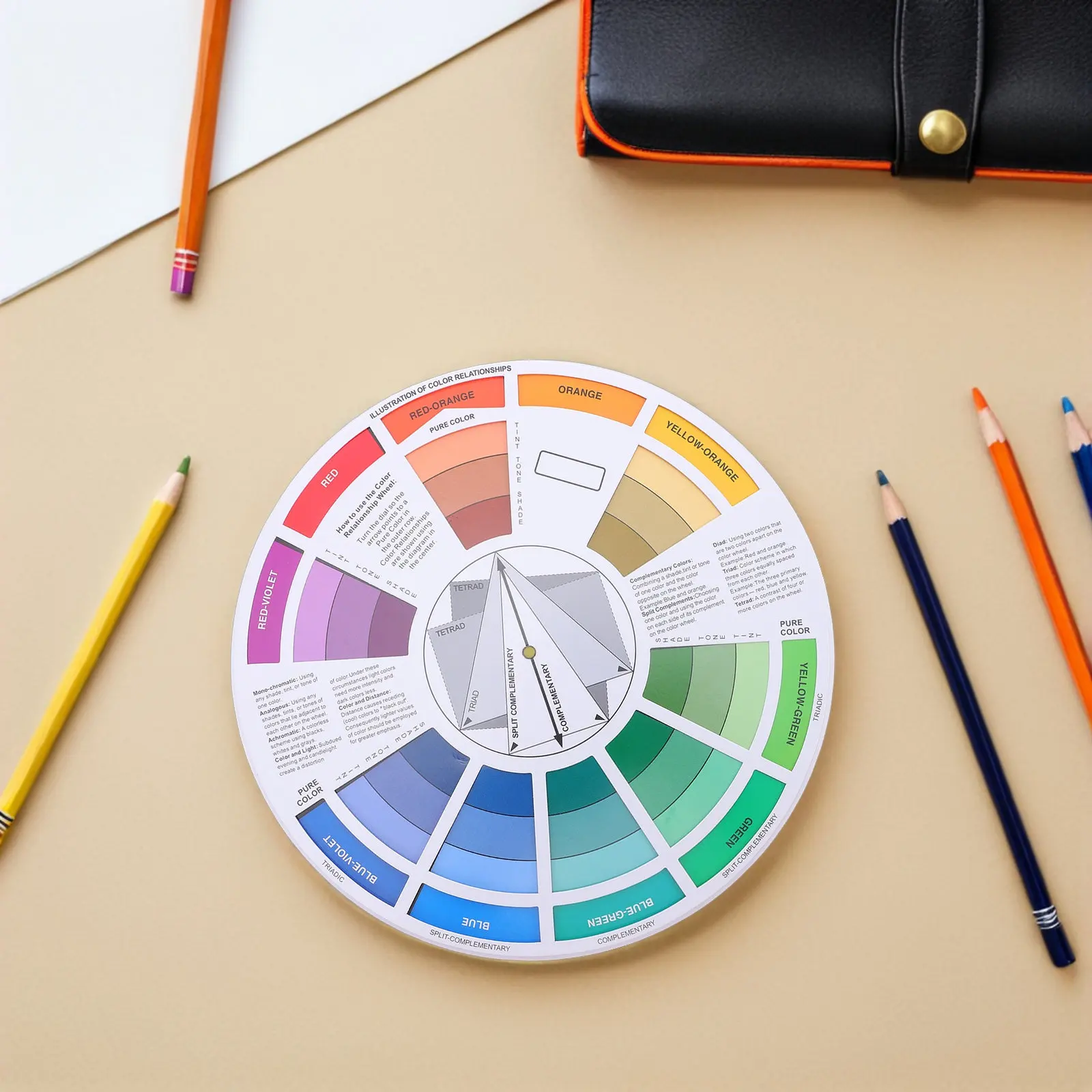 Professional Round Color Wheel for Tattoo Artists Beginners Pigment Tool to Identify Hues Easily Find Harmonious Combinations