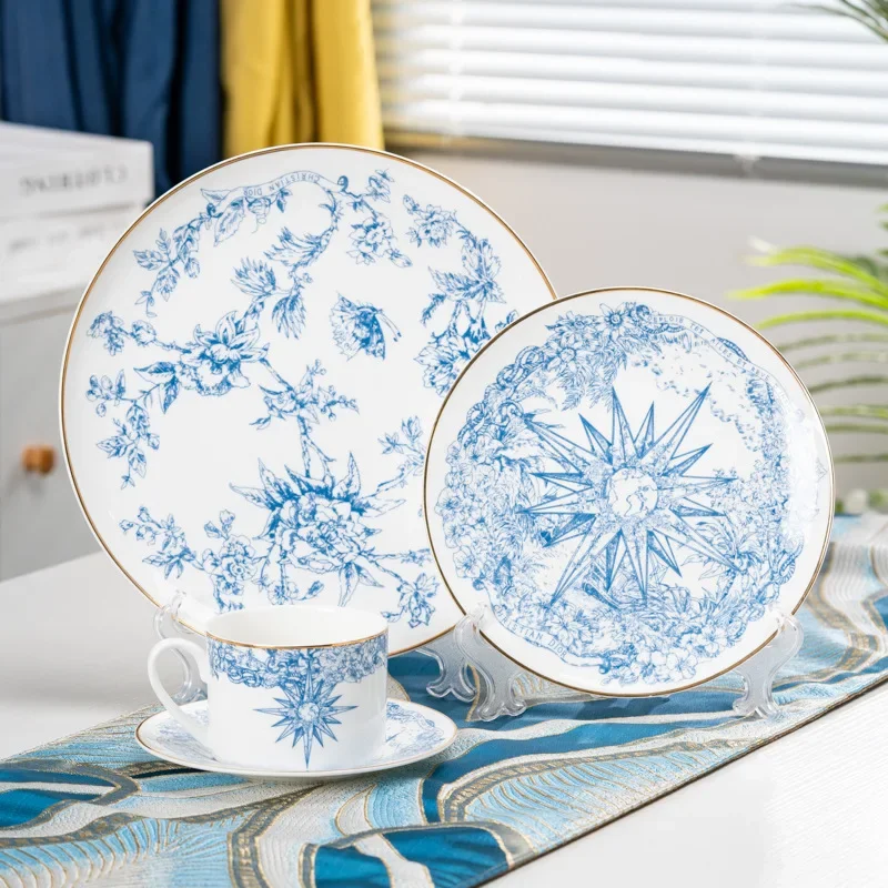European Style Light Luxury Lucky Star Bone China Coffee Cup, Dish, Bowl, Spoon Set, Home Friend Cup, Gift