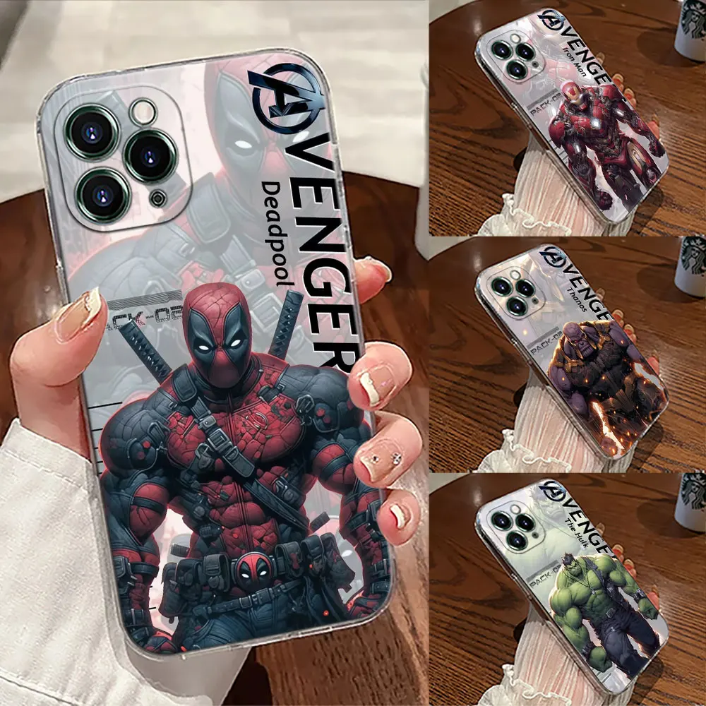 

Avengers Marvels Deadpool Ironman Case For Apple iPhone 17 16 15 14 13 12 11 Pro Max 16 Plus 16E 17Air 17Pro Phone Cover Silicon