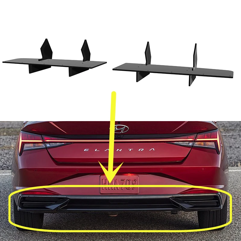 Use For Hyundai Elantra 2021--2023 Year Rear Diffuser Bumper Lips Spoiler Splitter Body Kit Accessories