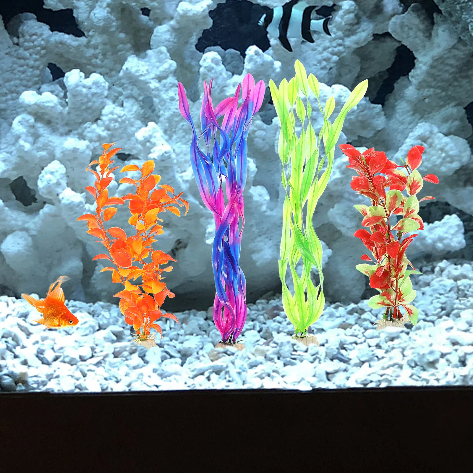 

17Pcs Simulation Aquarium Plant Realistic Fish Tank Decoration Safe High-Class Plastic Exquisite Workmanship Lightweight Compact