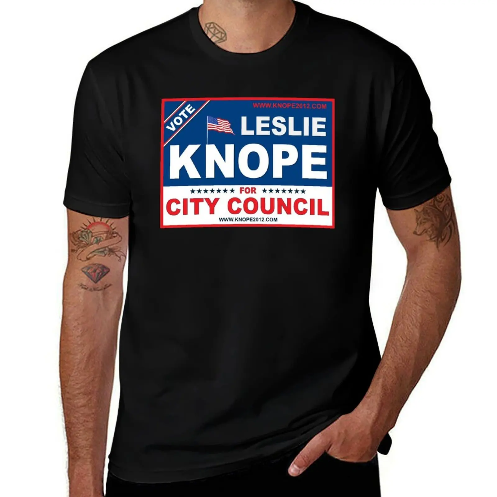 

2012 Knope Vote Leslie T-Shirt Retro Style Print Casual Top