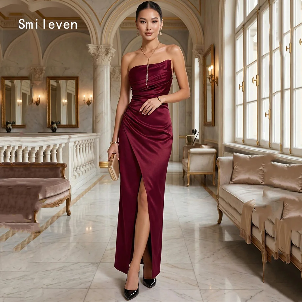 

Smileven Luxury Mermaid Prom Dress Elegant Strapless Pleat Party Gowns Self Cultivating Formal Occassion Dress Customized 2026