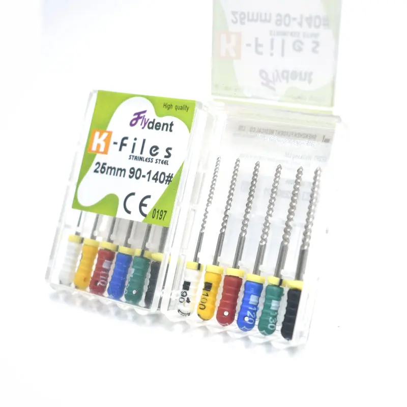 Dental Stainless Steel Hand Use K Files 6 Pcs/box Endodontic  File Big Sizes 25MM 90-140 Dentistry Instrumen  Accessory