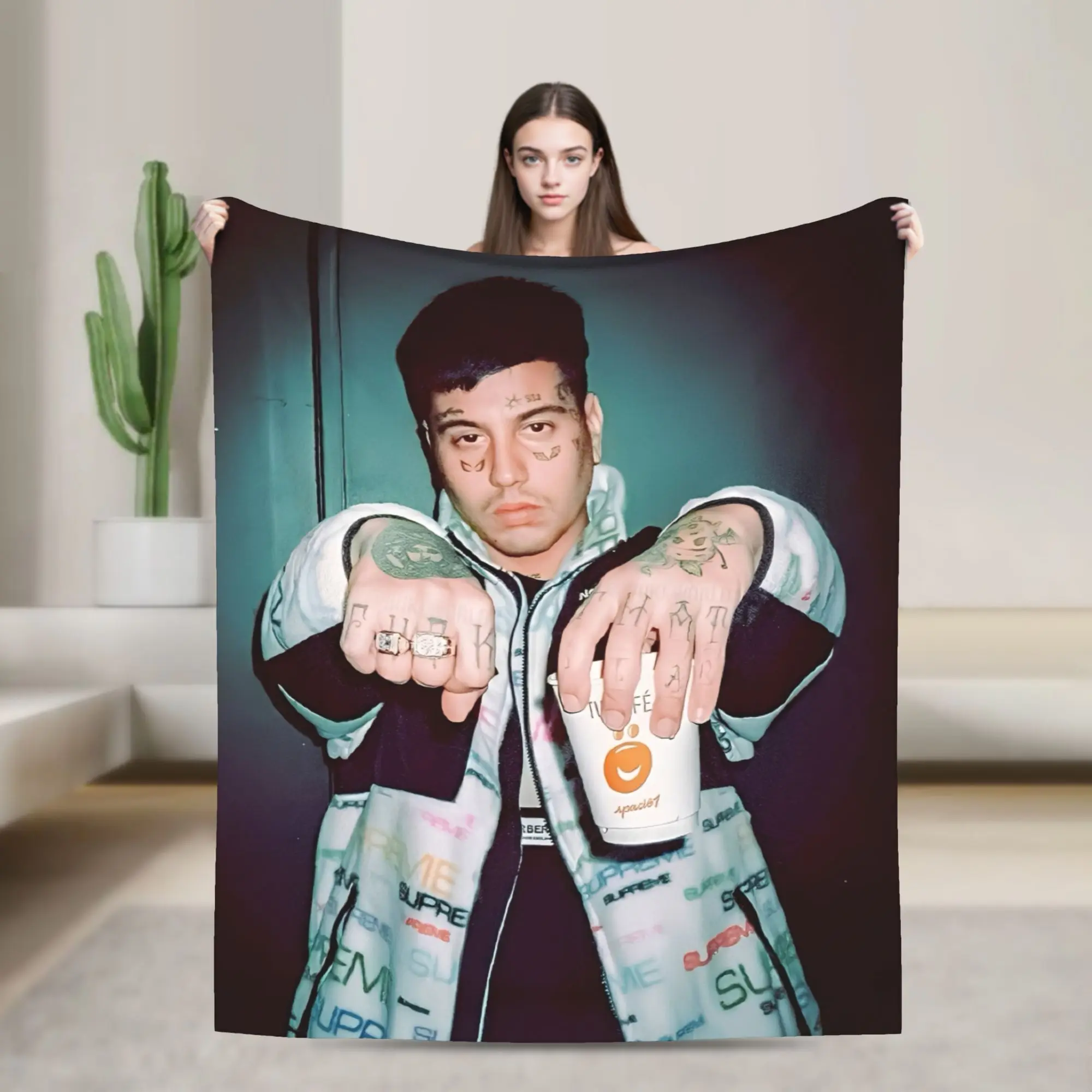 DUKI Rock Singer Blankets  Travel Flannel Throw Blanket For Couch Chair Sofa Bed Warm Soft Design Bedspread Birthday Gift