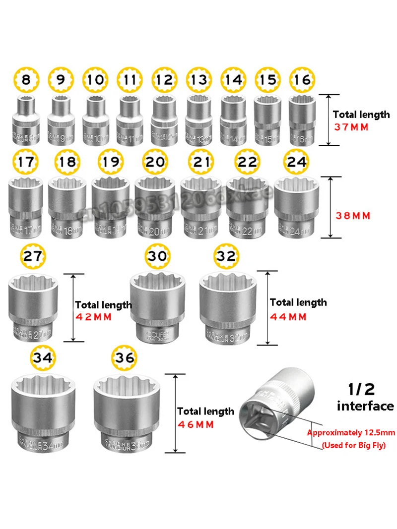 Imagem -06 - Torx Impact Socket Wrench Cabeça Adaptadores Kit 12 Pontos Auto Car Professional Repair Conjunto de Ferramentas Manuais 12 Catraca 21 Pcs