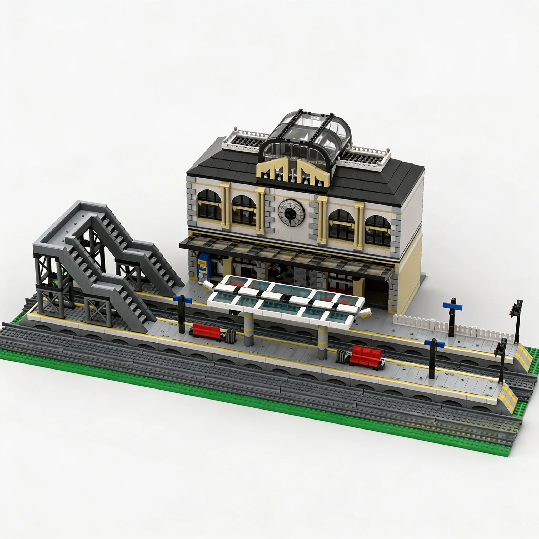 5076pcs MOC Modular Buildings Grand Central Modular Train Station & Platform Expansion Model Building Blocks Christmas Gift Toy