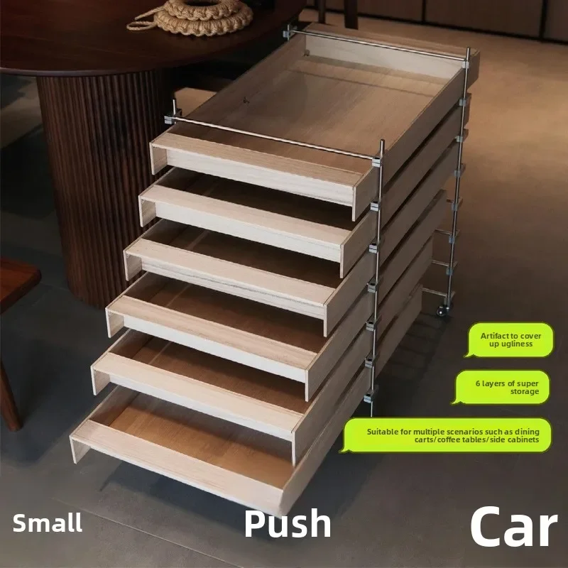 Couch side living room movable rotating storage small coffee table, side cabinet snack cart storage rack