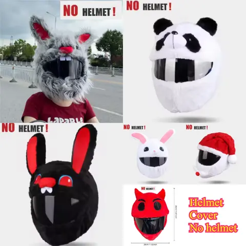 Motorcycle Full Helmet Cover Cartoon Plush Animal Helmet Cover Fabric Protection Funny Helmet Cover Motorcycle Accessories