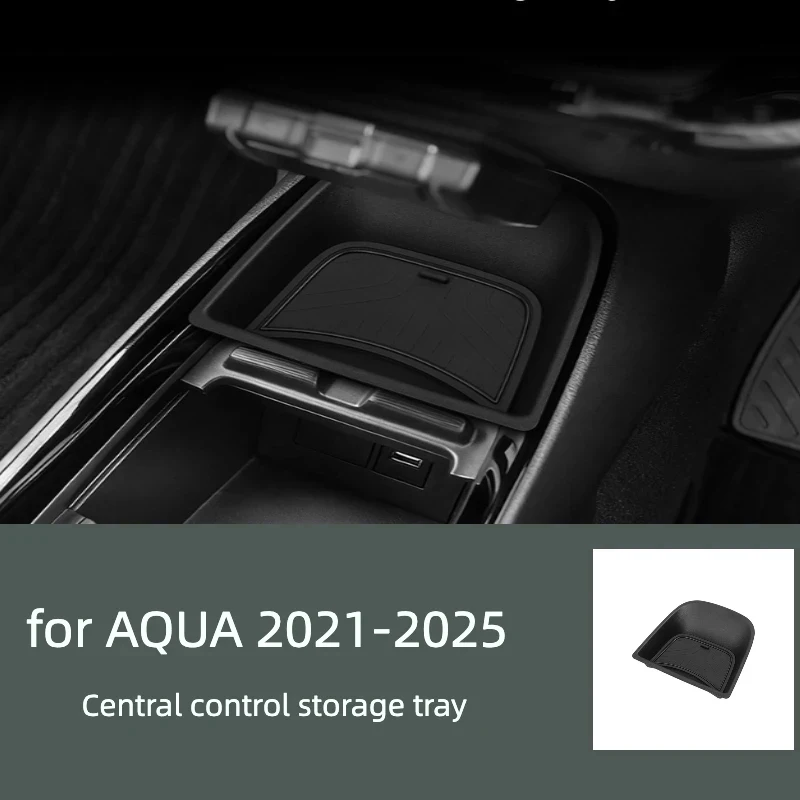 For  21-25 Toyota AQUA central control tray storage box black ABS material car interior storage box modification accessories