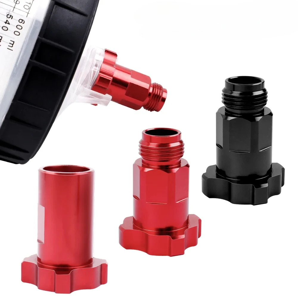 Quick Connector Spray Gun Adapter M16x1.5 Red & Black G3/8 External M16x1.5 Red Internal Airbrush Adapter Disposable Paint Cup