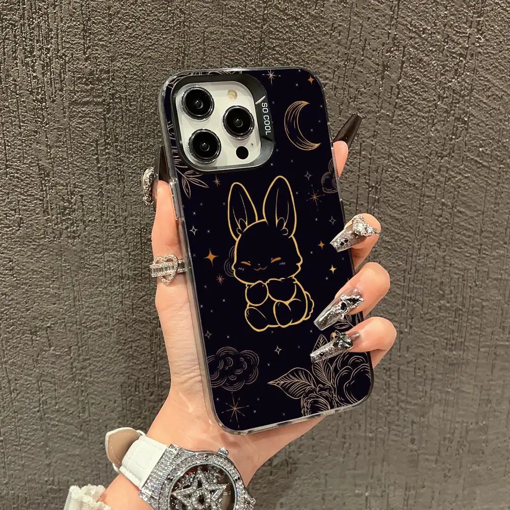 

Flowers and Rabbits case for iPhone17 16 15 14 13 12 11 Pro/ Max/Plus shock-proof rear cover anti-fingerprint