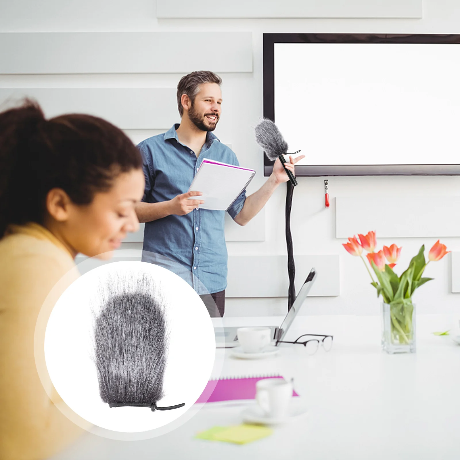 12Cm Microphone Windscreen Muff Faux Wind Cover For Mic Outdoor Recording Reusable Washable Pop Filter Windscreen Muff Cover