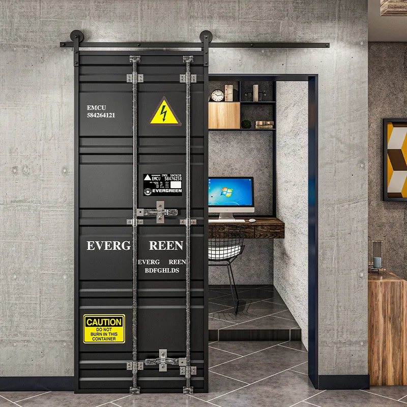 

Контейнер в индустриальном стиле из кованого железа в стиле ретро, подвесная стойка для сарая, раздвижная подвижная дверь, утюг, кухня