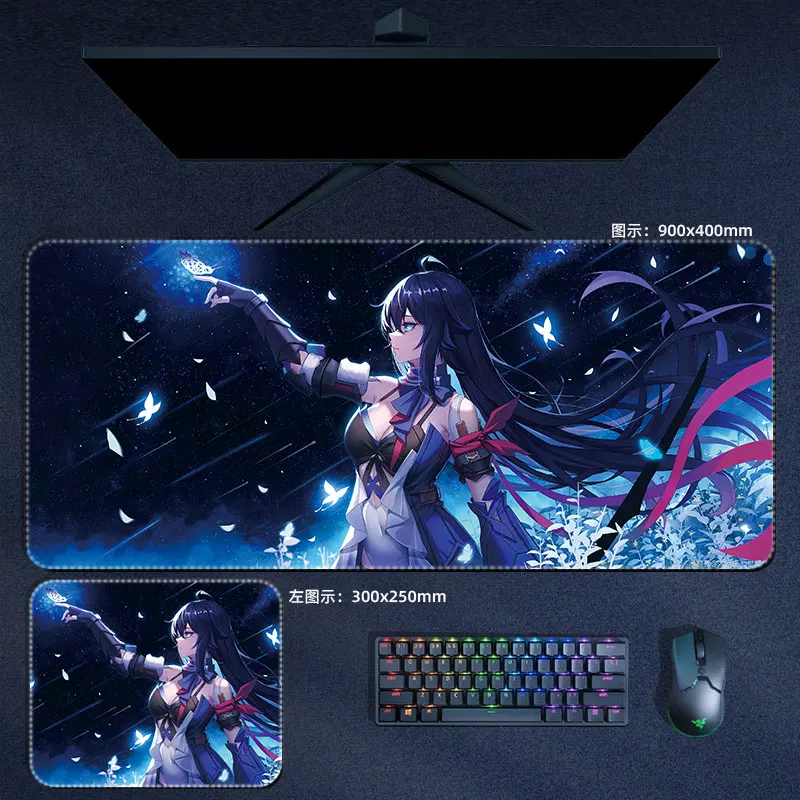 Honkai Star Rail Mouse Pad Kafka Mar7th Seele Himeko Welt Mousepad Teclado de Computador Padding Anime Gaming Acessórios Desk Mat